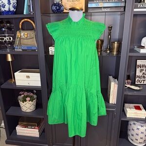 Love the Label Poppy Smocked Ruffle Dress – Green – Size XS